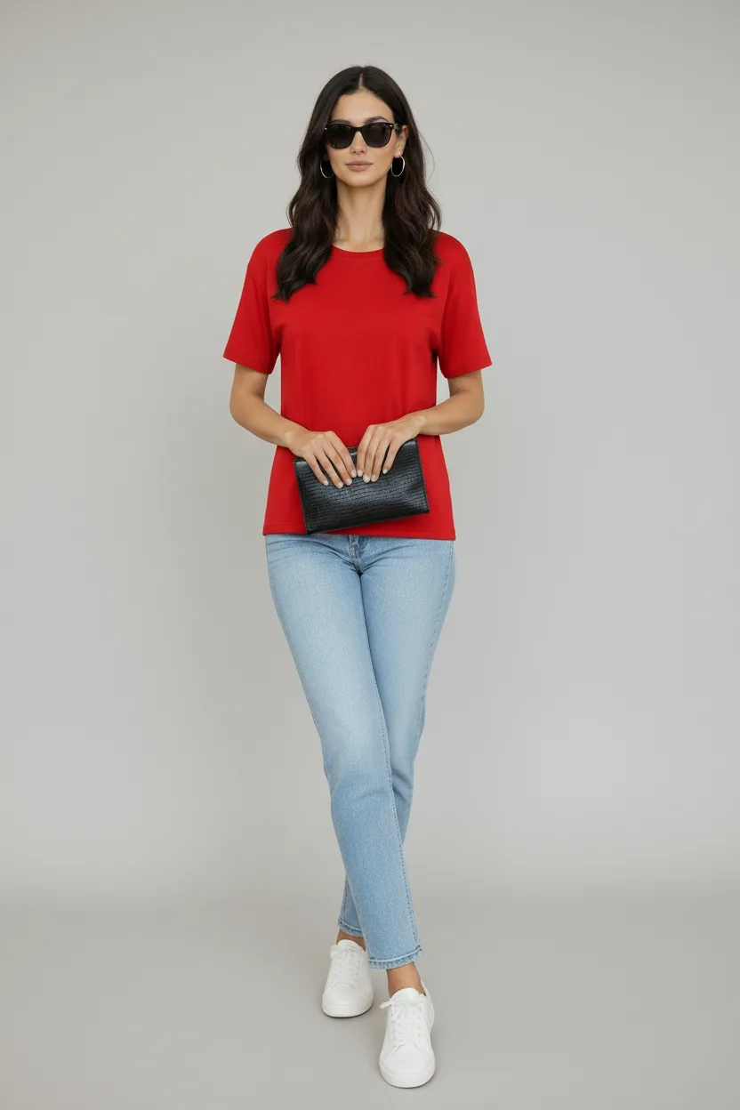 SL-30R-FRT-PLN-RED-M Neck Shot