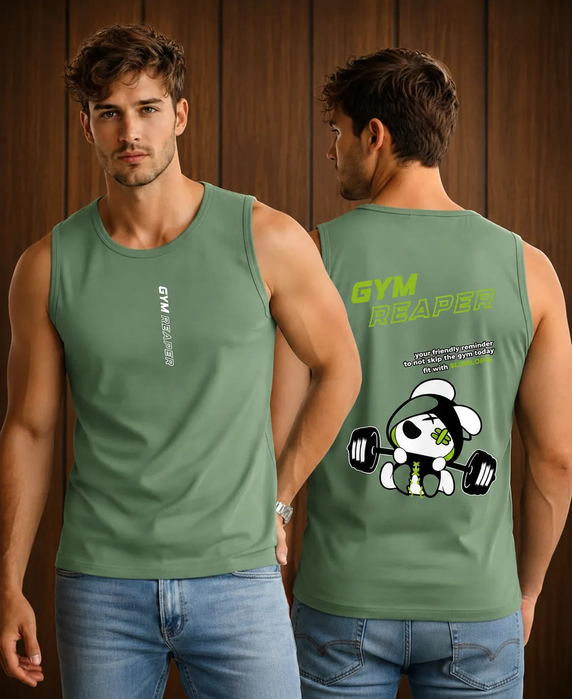 Slowloris Gym Reaper Workout Vest LIGHTGREEN