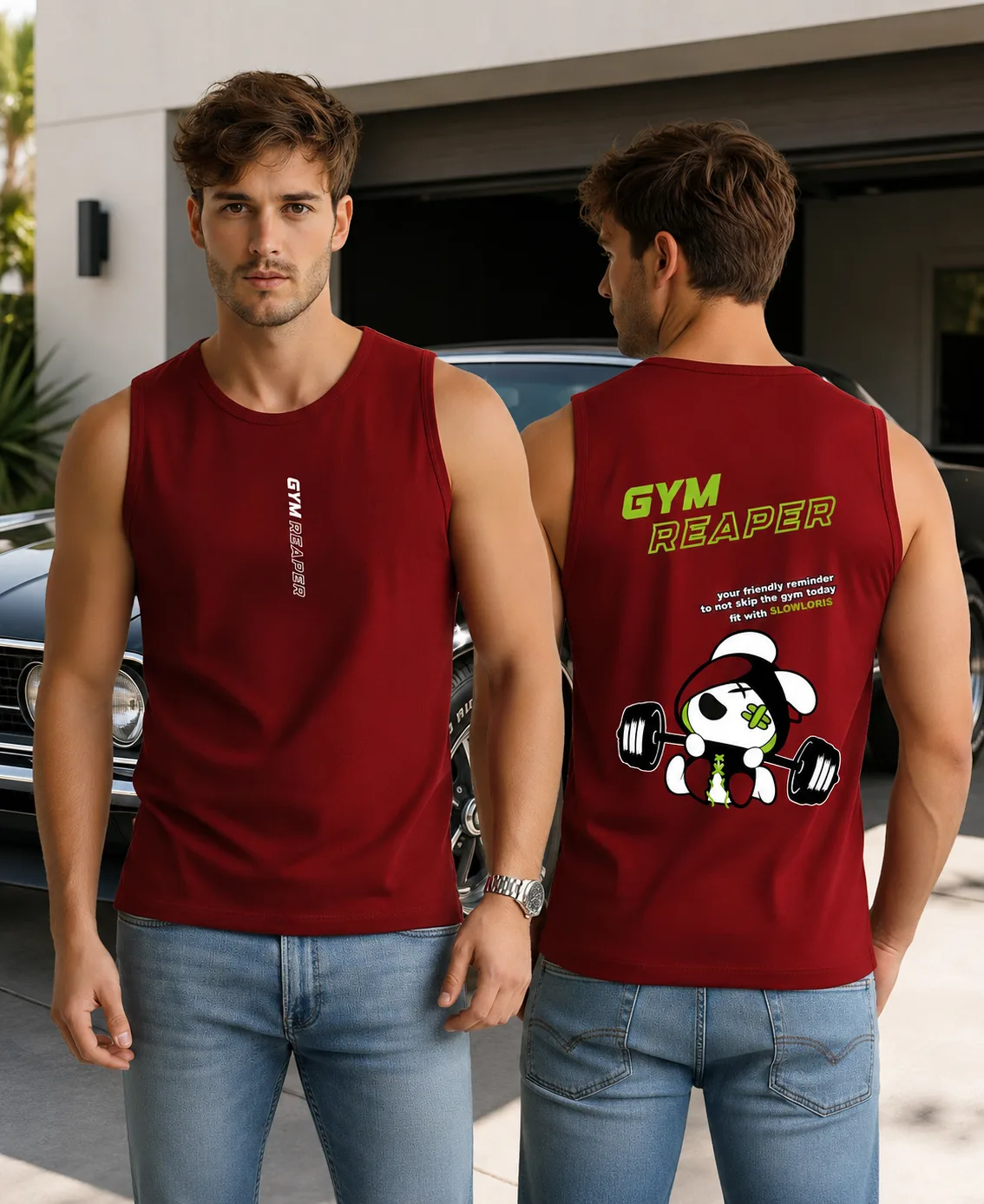 SL-26-BCK/FRT-GYM-MRN-M Front View