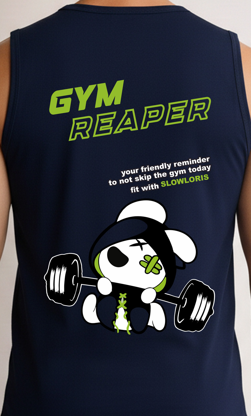 SL-26-BCK/FRT-GYM-NVY-M Neck Shot