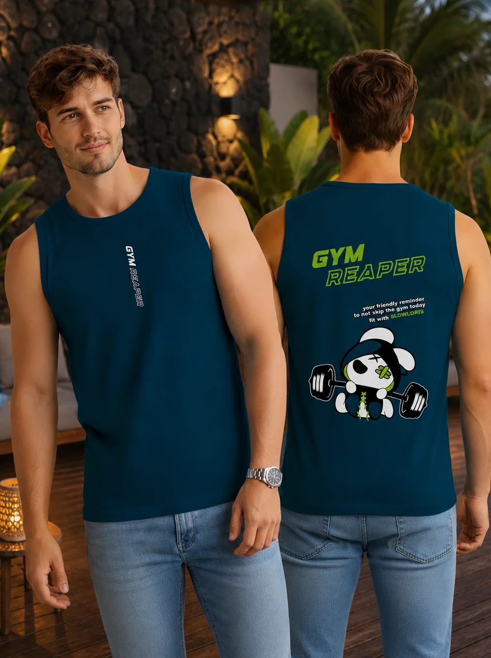 Slowloris Gym Reaper Workout Vest PEACOCK