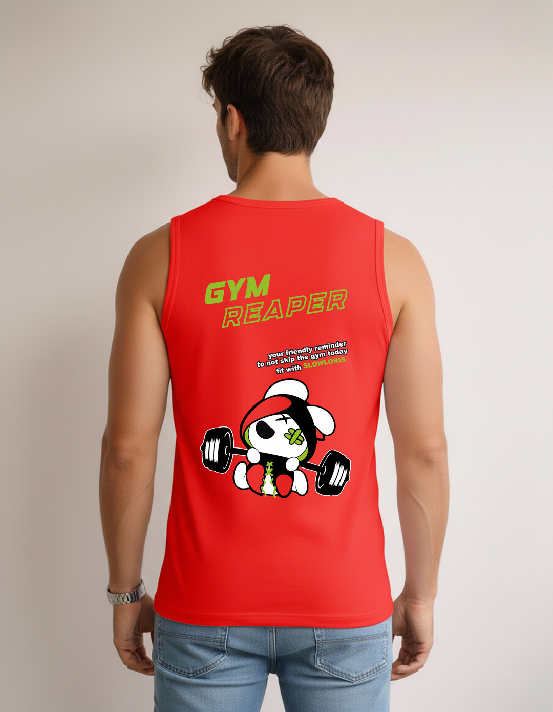 SL-26-BCK/FRT-GYM-RED-M Side View