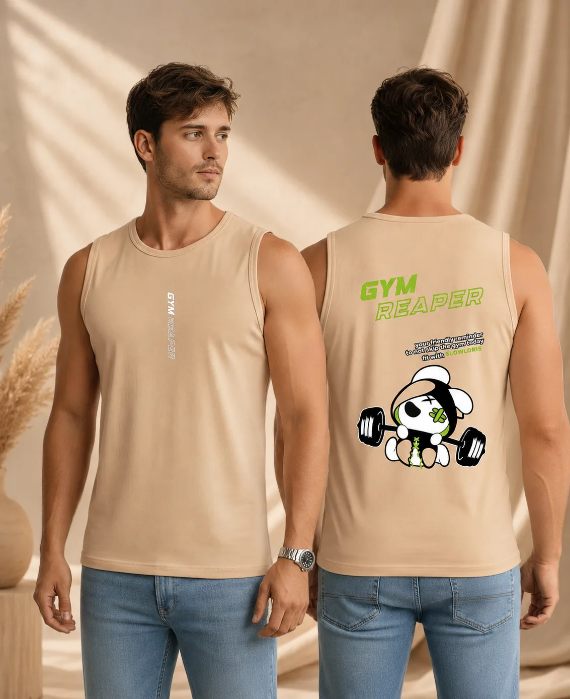 Slowloris Gym Reaper Workout Vest RUST