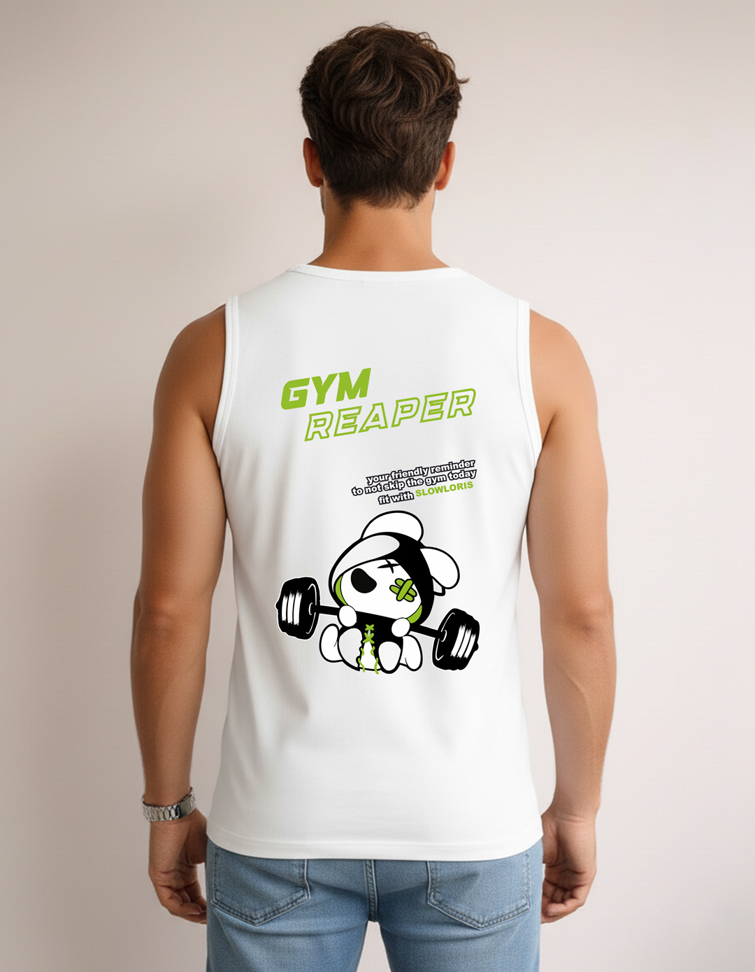 SL-26-BCK/FRT-GYM-WHT-M Side View