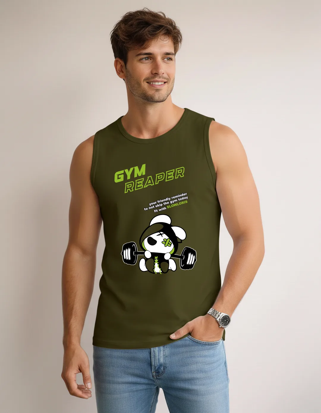 SL-26-FRT-GYM-OLV-M Front View