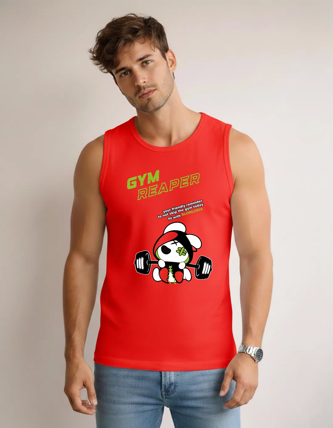 SL-26-FRT-GYM-RED-M Front View