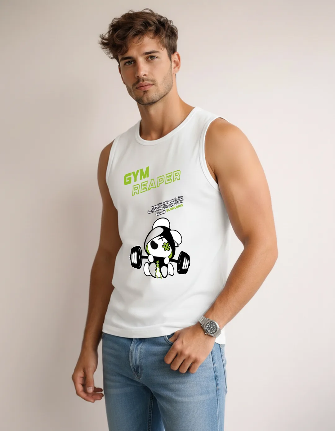 SL-26-FRT-GYM-WHT-M Back View