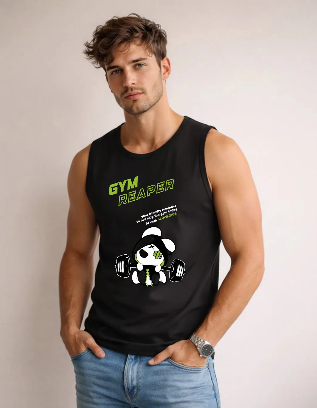 SL-26-FRT-GYM-BLK-M Back View